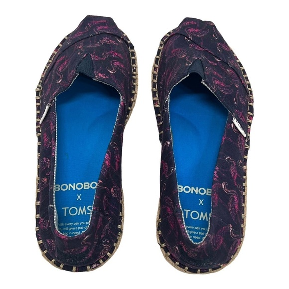 Bonobos x Toms Limited Edition Pink Flamingos Slip On Canvas Espadrilles - Picture 7 of 13